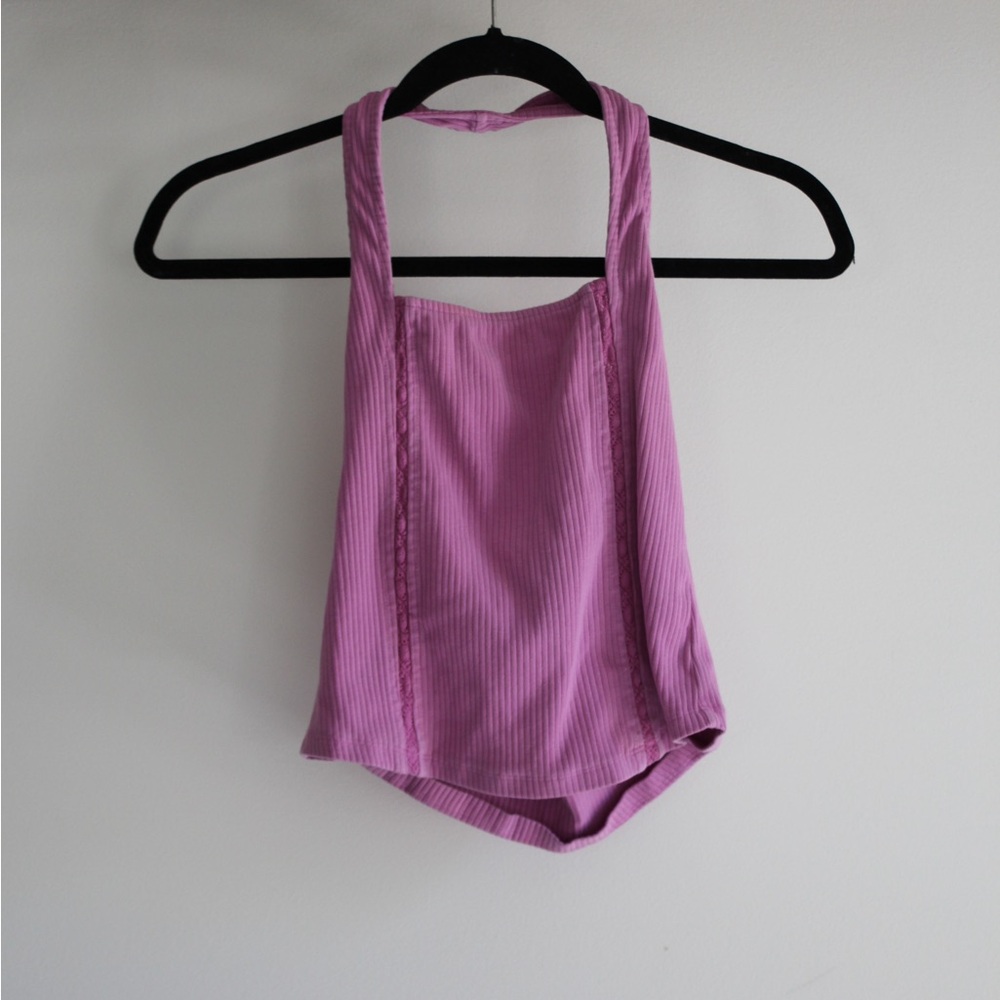 American eagle pink purple  Ribbed Halter Top